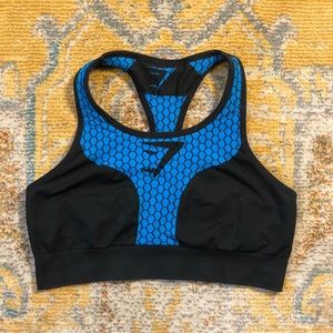 🦈GYMSHARK BLUE HEX SPORTS BRA CROP TOP